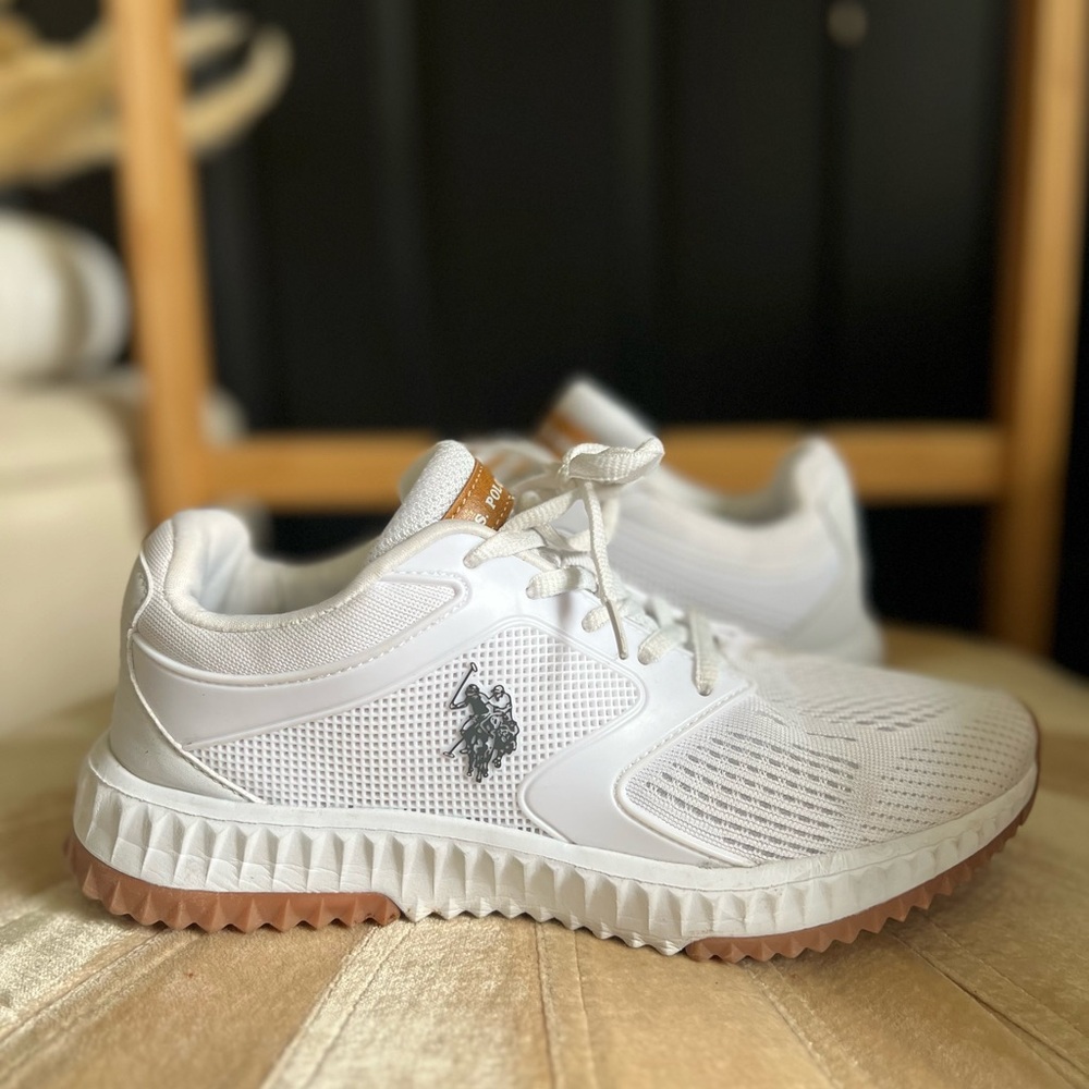 Polo by Ralph Lauren White Sneakers with Tan Accents